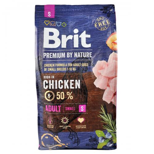 Корм сухой Brit Premium Dog Adult S для взрослых собак мелких пород весом 1-10 кг с курицей 8 кг Киев - изображение 3