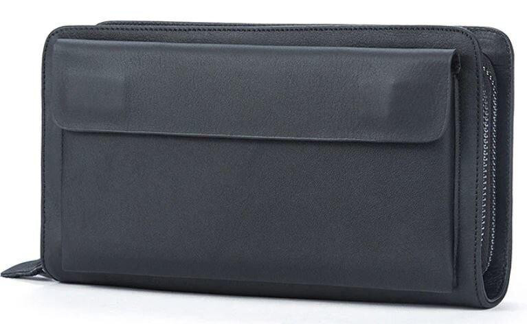 Клатч чоловіча з натуральної шкіри Чорний (Vintage) Київ - фото 1