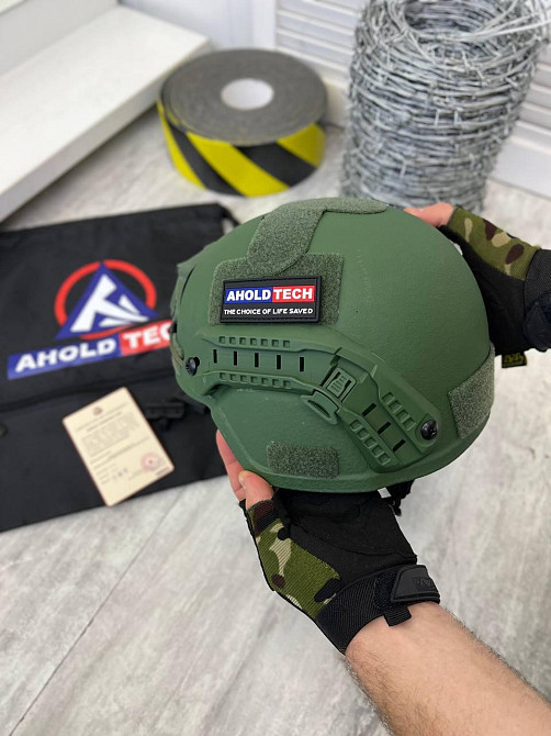 Тактический шлем F-S02 Ahold Tech + Revixun (класс защиты 3А) Оливковый Винница - изображение 6