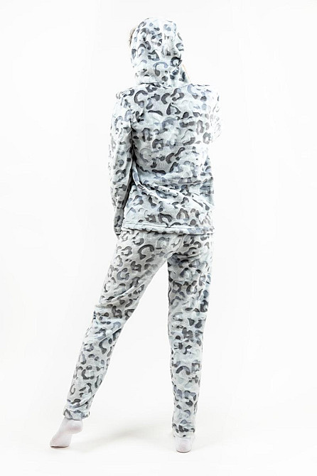 Домашній теплий костюм жіночий сірий з капюшоном топ Крохатушка одяг Київ - фото 2