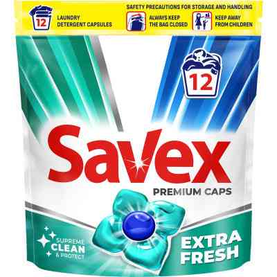 Капсули для прання Savex Premium Caps Extra Fresh 12 шт. (3800024046834) Вінниця