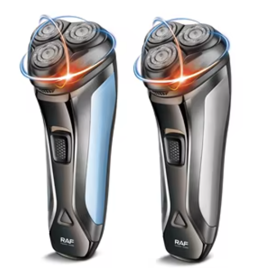 Електробритва RAF R11205 акумуляторна з трьома плаваючими головками, сухе гоління, тример, USB, чорна Одеса - фото 1