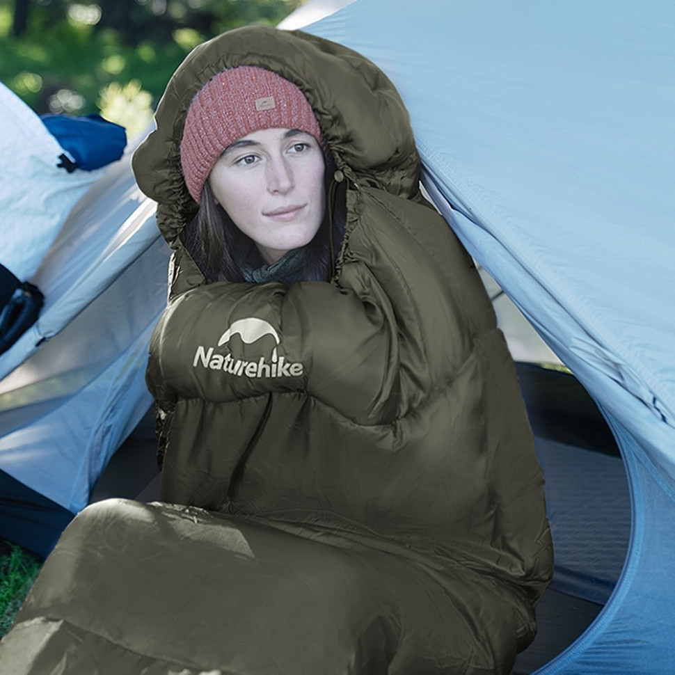 Спальник з капюшоном Naturehike CNK2300SD014 MJ600 Січ, зелений Рівне - фото 3
