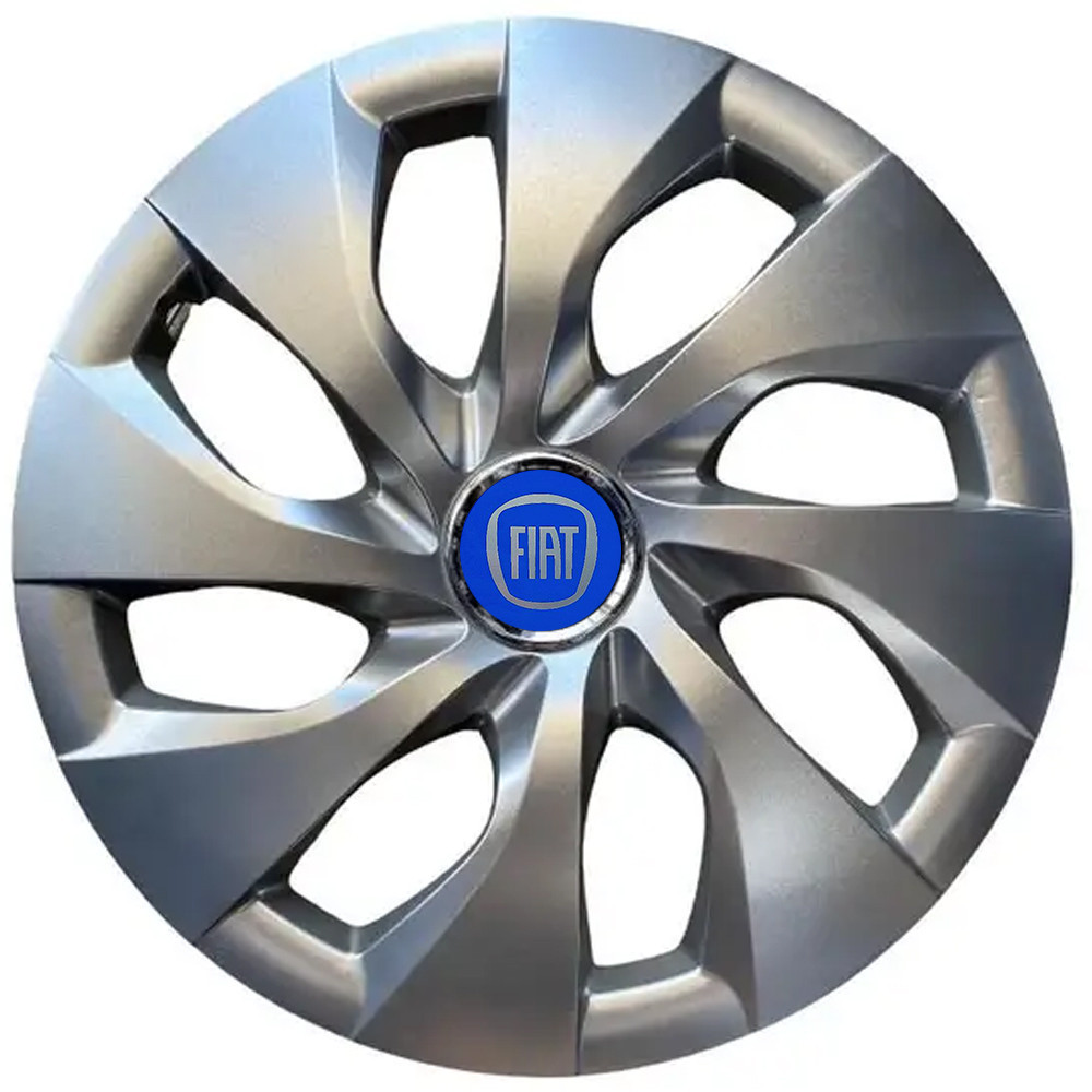 Автомобильные модельные колпаки R16 Fiat (синий) 416 4шт, SJS, серебристые Винница - изображение 1