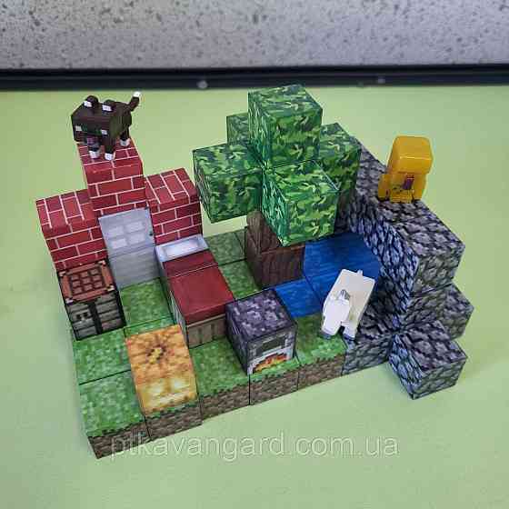 Конструктор магнітний Minecraft 58 магнітних блоків база біля річки з фігурками героїв блок Dream World LZCK 020 Хмельницький