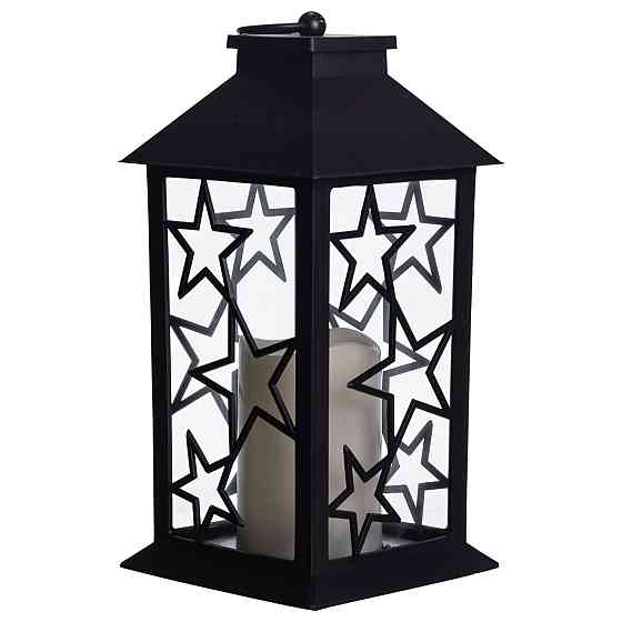 Yiwu Ліхтар декоративний 14×14×30 (см) підвісний з LED підсвічуванням Чорний CR-3-2 Киев