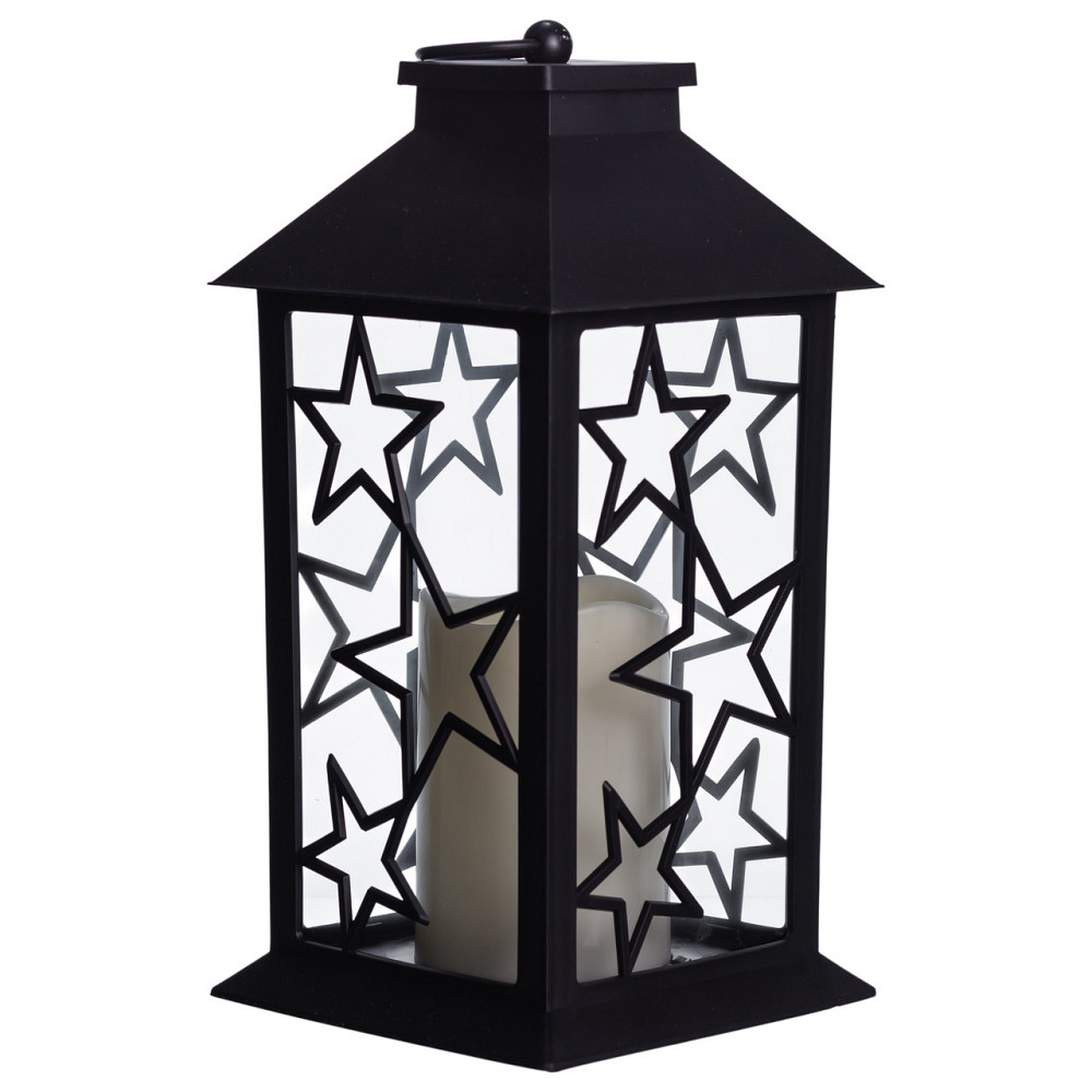 Yiwu Ліхтар декоративний 14×14×30 (см) підвісний з LED підсвічуванням Чорний CR-3-2 Киев - изображение 3