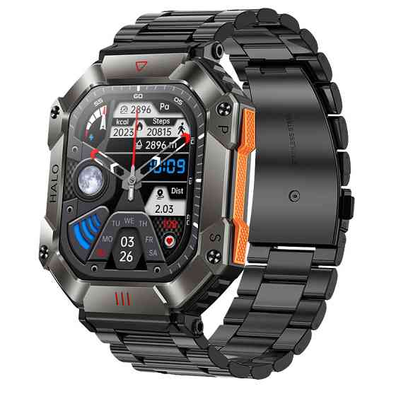 Розумний смарт-годинник Smart Racer K+ Steel з компасом (Чорний) Київ