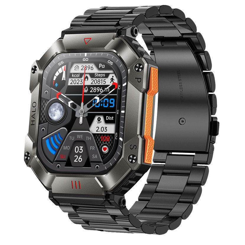 Розумний смарт-годинник Smart Racer K+ Steel з компасом (Чорний) Київ - фото 2