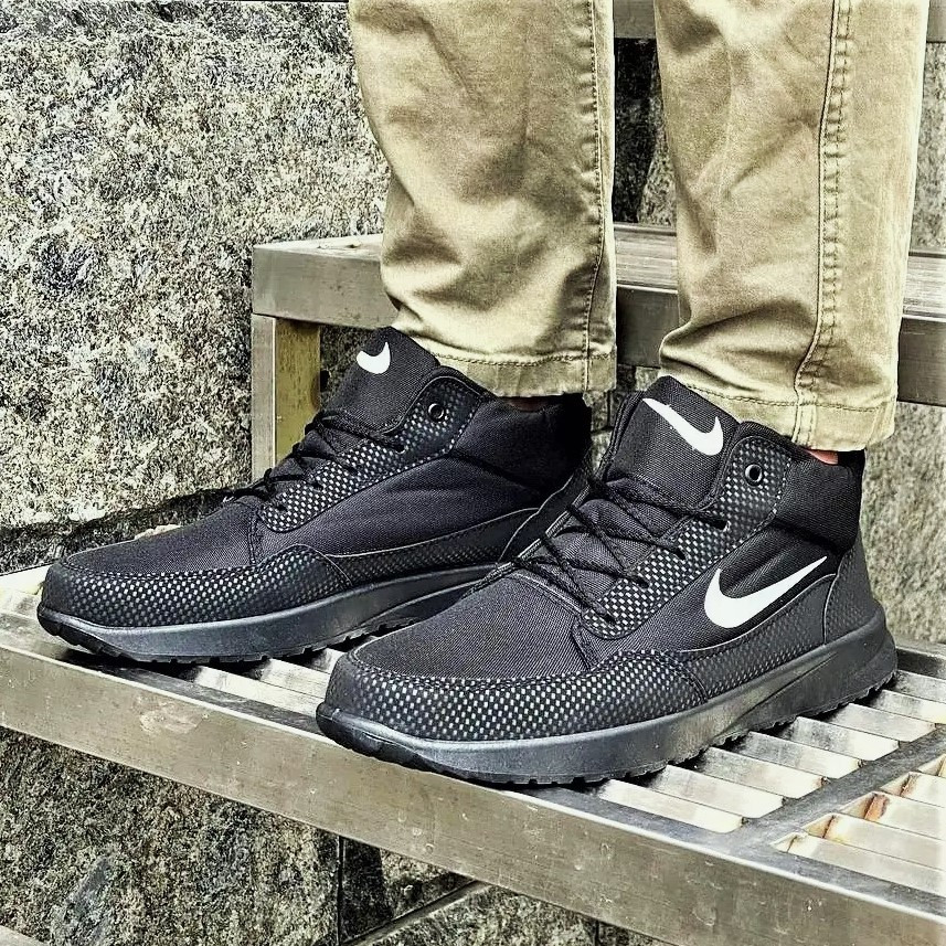 Високі Зимові Кросівки Nike Чоловічі на Хуху Чорні Найк (розміри: 41,42,43,44,45) Дніпро - фото 8