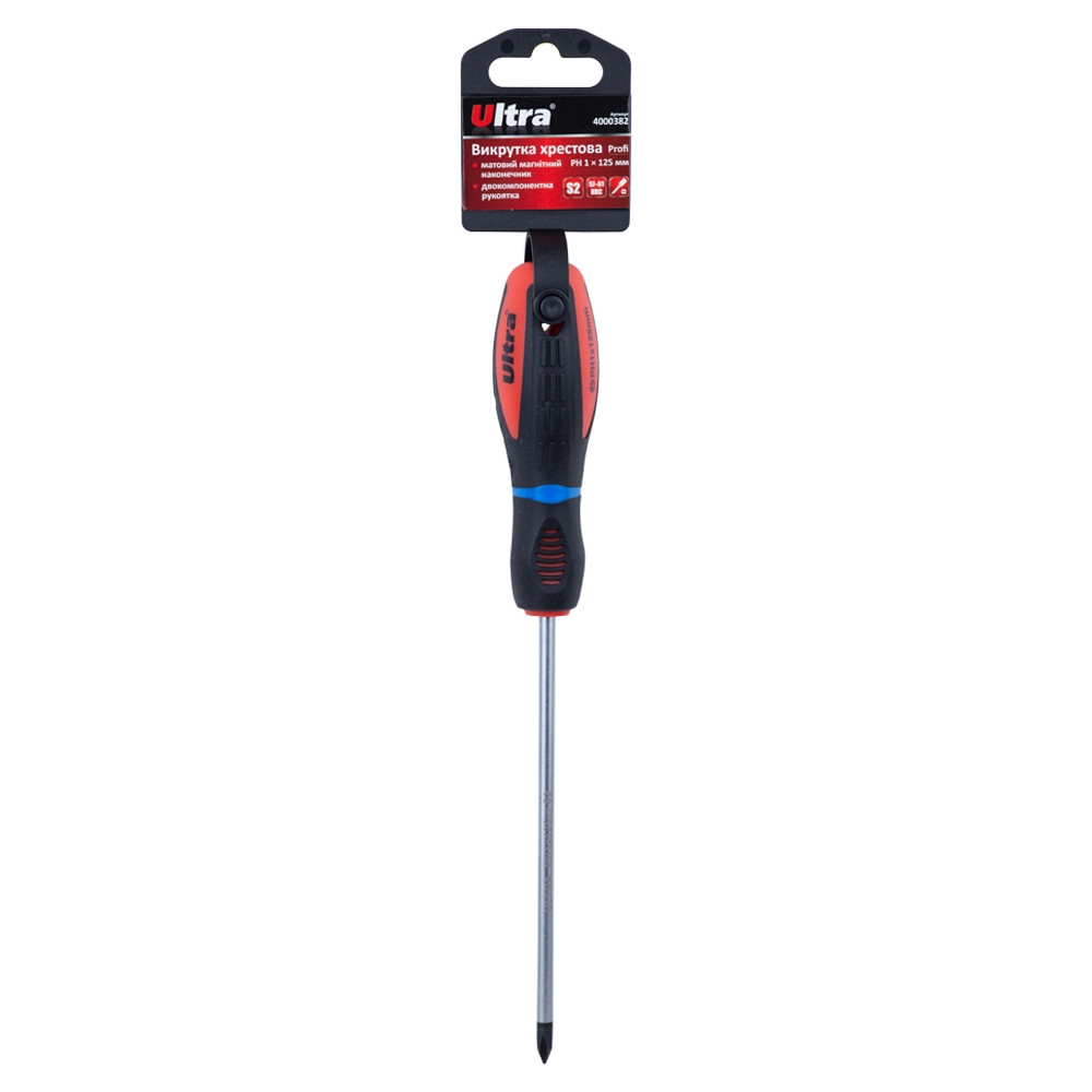 Ultra Отвертка крестовая PH 1×125мм S2 Profi ULTRA (4000382) Київ - фото 2