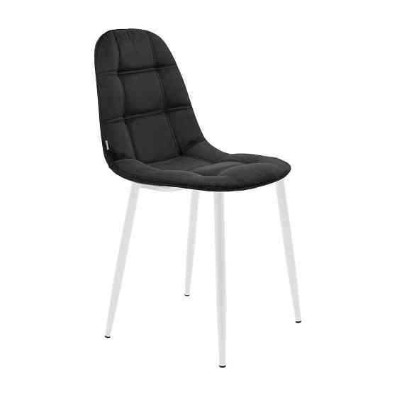 Стілець крісло м'який SplitDesign U Florida Black білі ніжки Чорний Київ