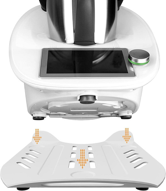 Скользящая доска для Thermomix TM6 TM5 белая металлическая 2мм 41x27 см с роликами и нескользящими ножками, Киев - изображение 2