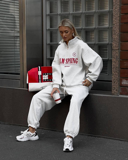 Жіночий теплий прогулянковий костюм двійка у спортивному стилі тринитка на флісі Одеса - фото 3