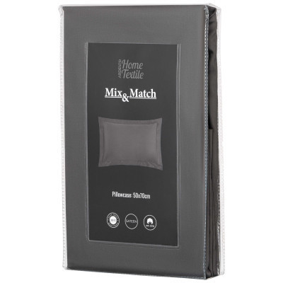 Наволочка Ardesto Mix&Match Premium 50х70+5см 100% хлопок, серый сатин (ART5070PCY) Винница - изображение 3