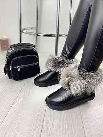 ITTS Угги жіночі ITTS чорні натуральна шкіра зима висота 11 см (5881-3) 36р.38р. Коломыя