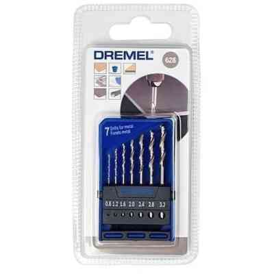 Набор сверл Dremel по металлу 628, 7шт., 0.8,1.2,1.6,2.0,2.4,2.8,3.0 мм, HSS (2.615.062.832) Винница