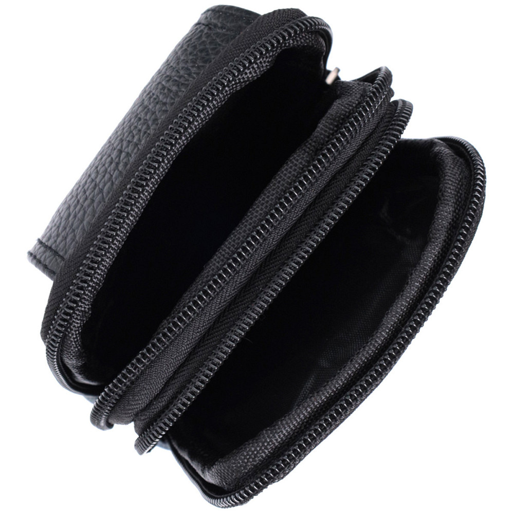 Мужская сумка на пояс из натуральной кожи Черный (Vintage) Киев - изображение 2