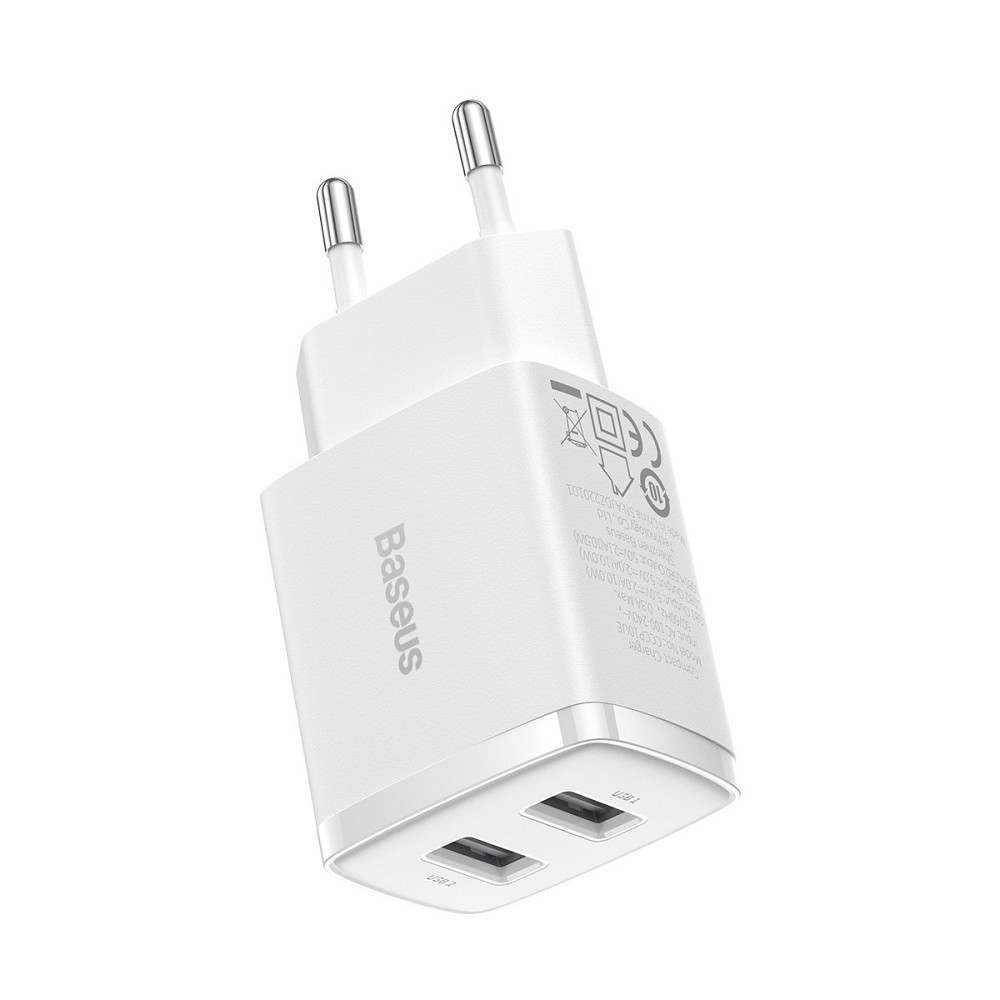 Универсальное сетевое зарядное устройство Baseus Compact Charger 2U 10.5W CCXJ010202 (Белое) Николаев - изображение 5