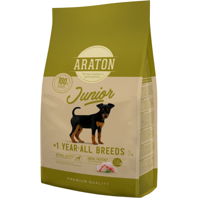 Сухой корм для собак ARATON Junior All Breeds 3 кг (ART45962) Винница - изображение 1