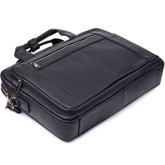 Портфель для чоловіків з натуральної шкіри Vintage 23042 Чорний Київ