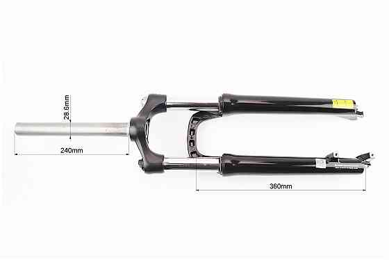 Вилка 26" амортизаційна, без різьби 1-1/8" (28,6мм), шток 240мм, з ходом 100мм, Disk-brake, пружинно-оливна, виносний Lockout, чорна XCM30 R Київ