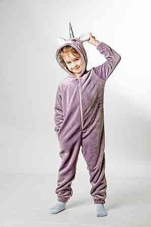 Детская пижама-кигуруми детский и подростковый,Единорог лиловый пижама -  комбинезон домашний на молнии топ Киев