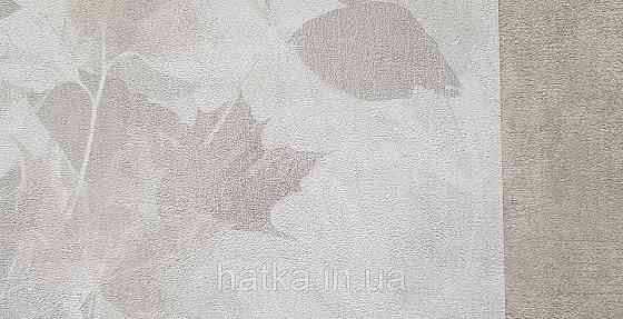 Шпалери вінілові на флізеліні Grandeco Time метрові квіти листя бежеві коричневі білі Київ