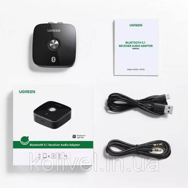 Приймач Bluetooth UGREEN Wireless Bluetooth Audio Receiver 5.1 with 3.5mm and 2RCA Adapter CM106 (40759) Київ - фото 5