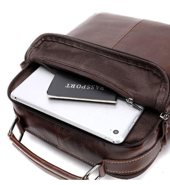 Сумка чоловіча шкіряна Vintage 14835 Коричнева Київ - фото 9