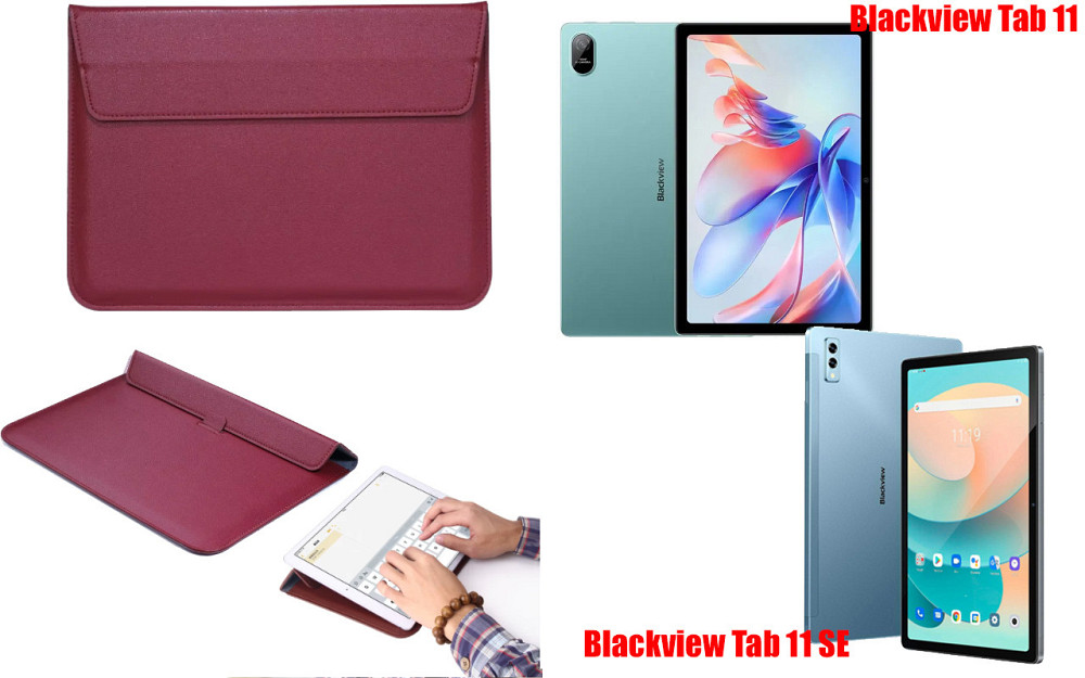 Чохол-конверт VitoCase для Blackview Tab 11, Tab 11 SE, з функцією підставки для планшета Бордовий Київ - фото 1