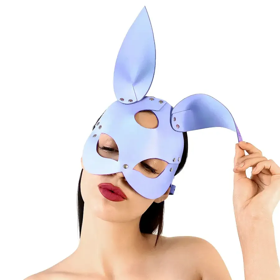 Шкіряна маска Зайчика Art of Sex - Bunny mask, колір Лавандовий Львів - фото 1