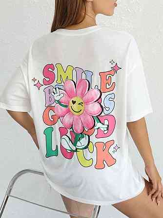 Футболка женская с принтом  48 Белая 2664085837 Днепр