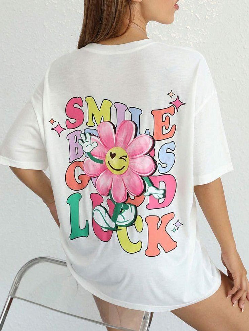 Футболка женская с принтом  48 Белая 2664085837 Днепр - изображение 1