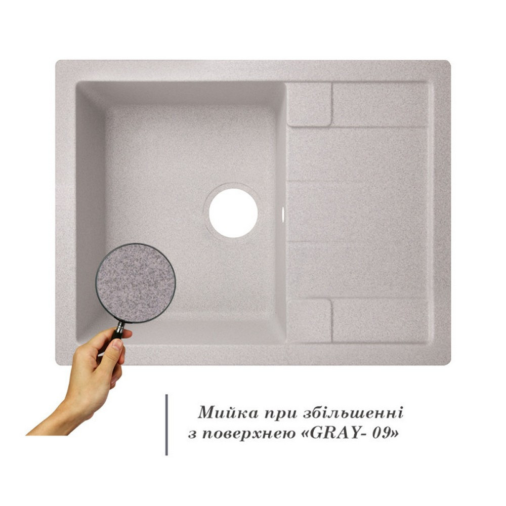 Кухонная мойка Lidz 650x500/200 GRA-09 (LIDZGRA09650500200) Киев - изображение 3