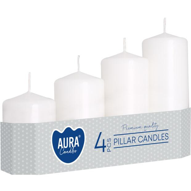 Набір свічок 4 шт. циліндр Bispol AURA Candles Білі (sw50/4-090) Луцьк - фото 1