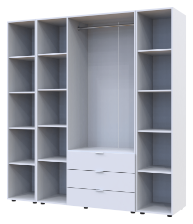 Комплект шкафов для одежды Doros Гелар (3 шт.) 192,6х49,5х203,4 см Белый (DRS-011174) Днепр