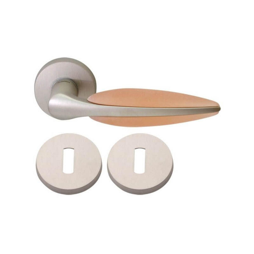 Ручка Mandelli 3121 Duo мат сатин нікель / мат рожевий R прор Київ - фото 1