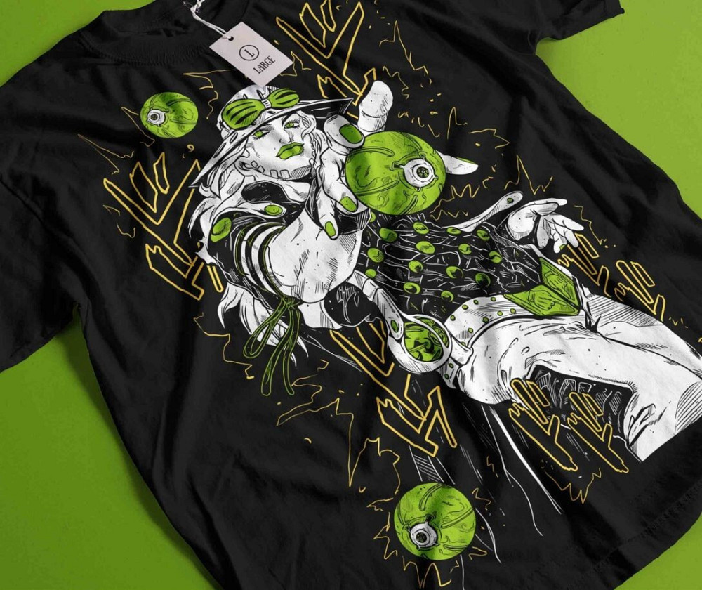 Футболка для хлопчика з аніме принтом Гйро Зеппелі Джоджо С оверсайз (зріст від 165 до 180) Чорний AnimeJ0819m Дніпро - фото 1