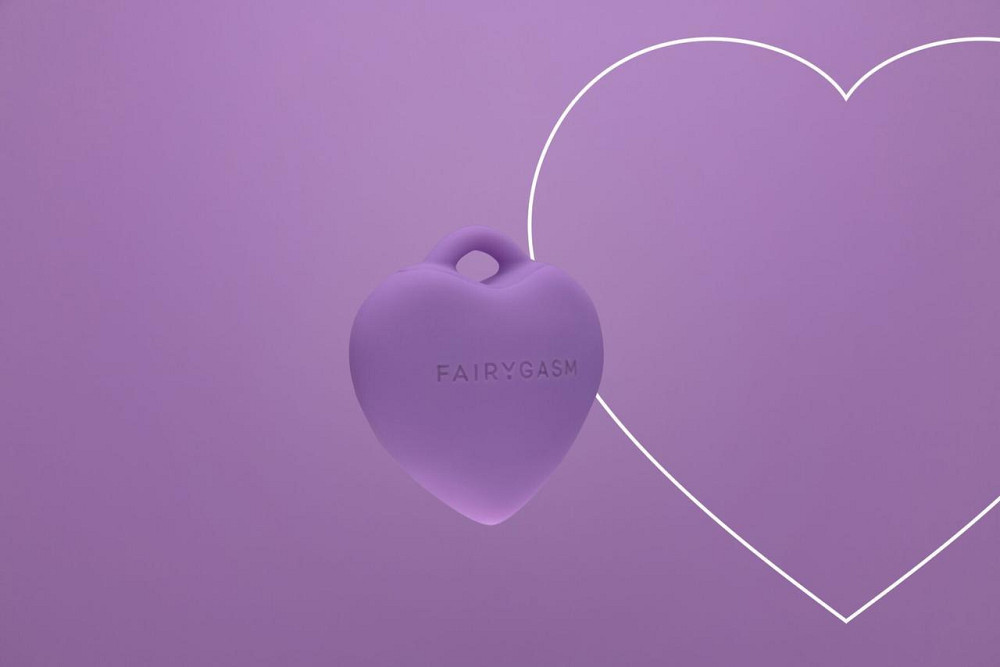 Мінівібратор «Сердечко» FairyGasm PleasureStone violet, 9 режимів, на шнурку Sex Aura Київ - фото 5