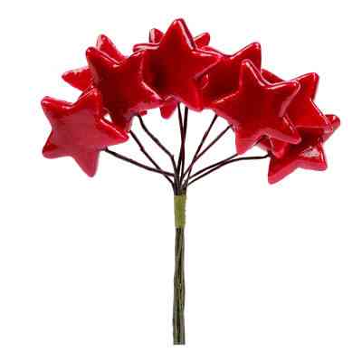Декоративная ветвь YES! Fun Звездочка 37 мм, 9 шт/пучок. красная, глянец (974152) Винница