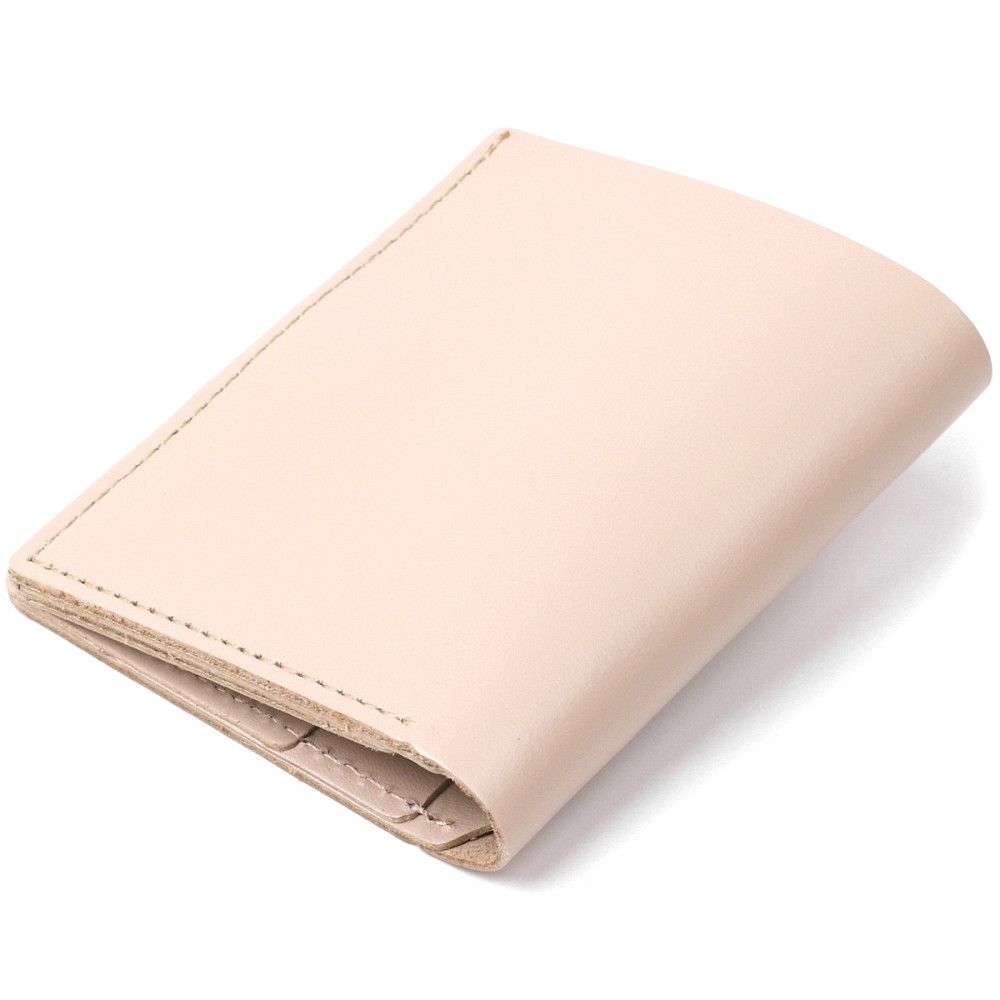 Компактное кожаное портмоне Shvigel 16489 Бежевый Киев - изображение 9