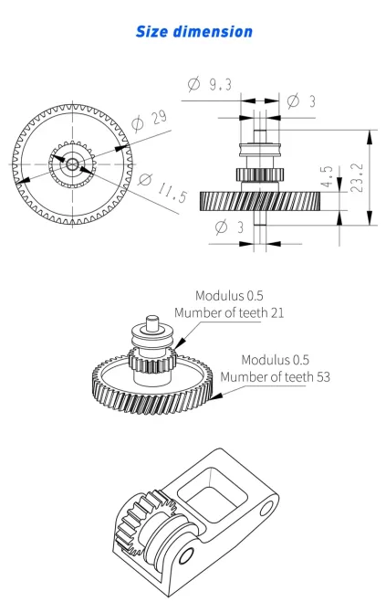 Загартована сталева шестерня для екструдера 3D-принтера Bambu Lab P1P, P1S, X1, X1C (JUUPINE) Київ - фото 6