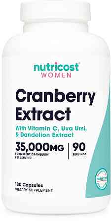Екстракт журавлини Nutricost Women, Cranberry Extract, 180 Capsules Луцьк