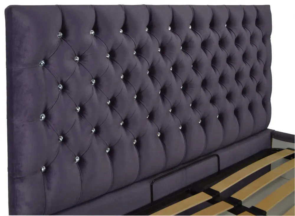 Ліжко Cambridge VIP 120 х 190 см Missoni 022 С1 З додатковою металевою цільнозварною рамою Фіолетовий Київ - фото 3