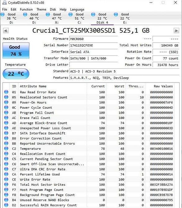 Жёсткий Диск SSD Crucial MX300 525Gb. Киев - изображение 3