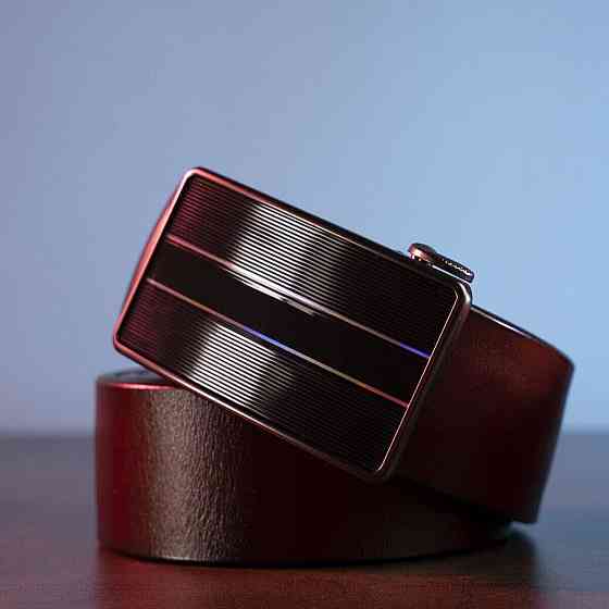 Крепкий мужской ремень с автоматической пряжкой Vintage 20210 Коричневый Киев