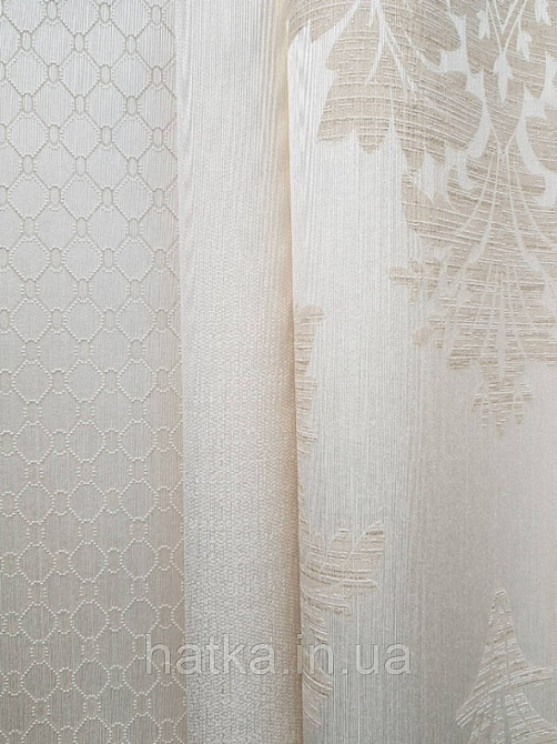 Текстильні шпалери на флізеліновій основі Da capo RaschTextil геометрія ромб овал сітка коричневі фон пісочний Київ - фото 2