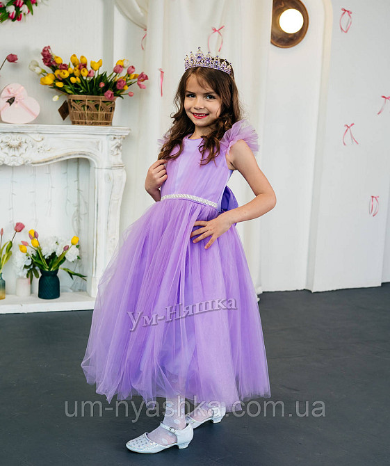 Диадема на обруче Корона лавандовая с камнями Кривой Рог - изображение 8