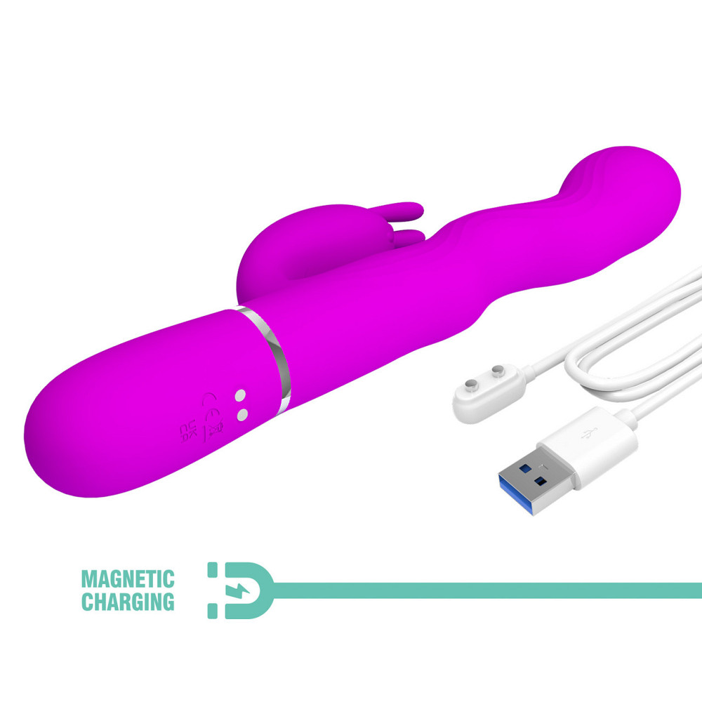 Вибратор-кролик PRETTY LOVE Laursen Purple, силикон, фиолетовый, 7 режимов вибрации и 4 волны Sex Aura Киев - изображение 3